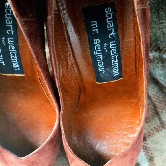 Vintage Genuine Suede Snakeskin Heels / Pumps - Picture 4 of 5